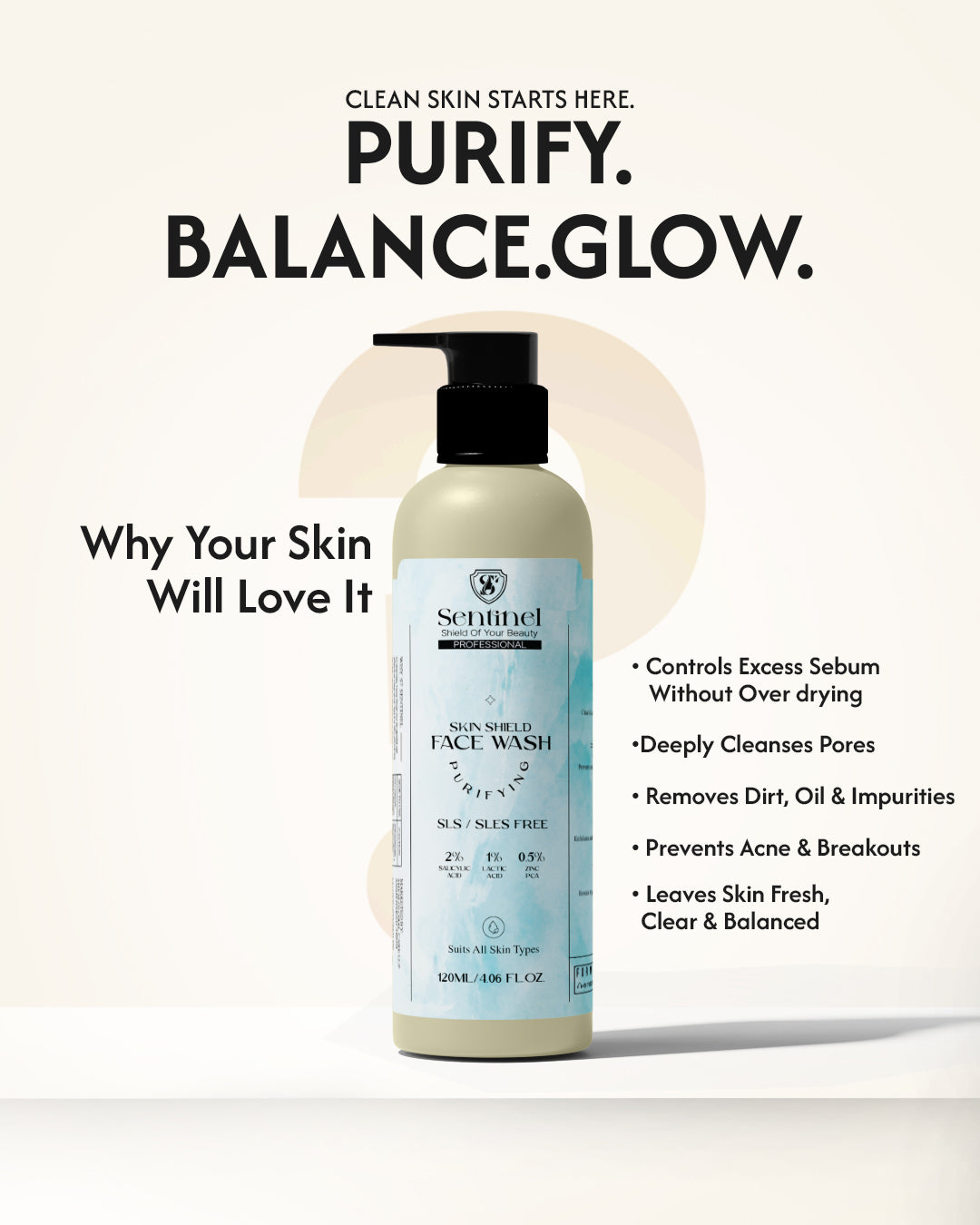 SKIN SHIELD PURIFYING FACE WASH (120ml)